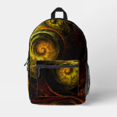 サンライズフローラレッド抽象芸術アート プリントバックパック (正面)