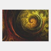 サンライズフローラレッド抽象芸術アート ラッピングペーパーシート (正面)