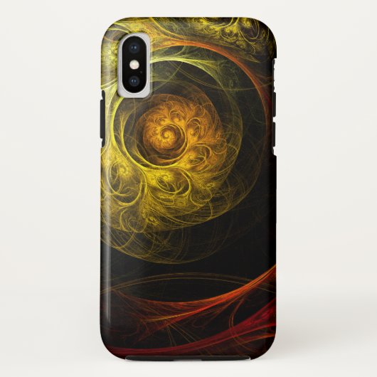 サンライズフローラレッド抽象芸術アート Case-Mate iPhoneケース (裏面)