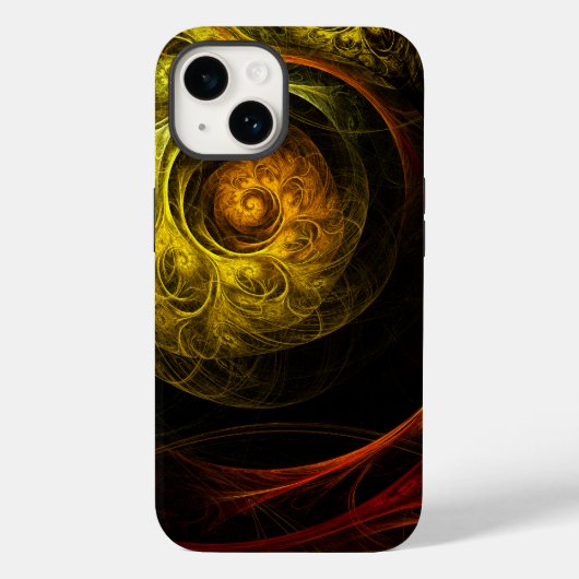 サンライズフローラレッド抽象芸術アート Case-Mate iPhoneケース (裏面)