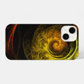 サンライズフローラレッド抽象芸術アート iPhoneケース (裏面横)