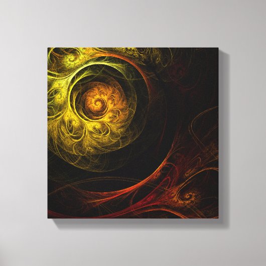 サンライズフローラ赤抽象芸術白黒 キャンバスプリント (正面)