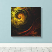 サンライズフローラ赤抽象芸術白黒 キャンバスプリント (インサイチュ (ウッドフロア))