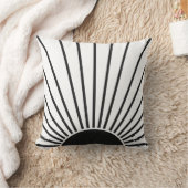 サンライズブラックアンドホワイト抽象芸術サンシャイン クッション (ブランケット)