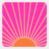 サンライズホットピンクとオレンジサンシャイン名門私立校風のズ スクエアシール (正面)