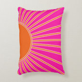 サンライズホットピンクアンドオレンジサンシャ名門私立校風のイン アクセントクッション (正面(垂直))