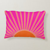 サンライズホットピンクアンドオレンジサンシャ名門私立校風のイン アクセントクッション (裏面)