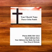 サンライズホワイトブラッククロスチャーチパスター 名刺