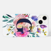 サンライズボホフローラネイビーモノグラム Case-Mate iPhoneケース (裏面 (横))