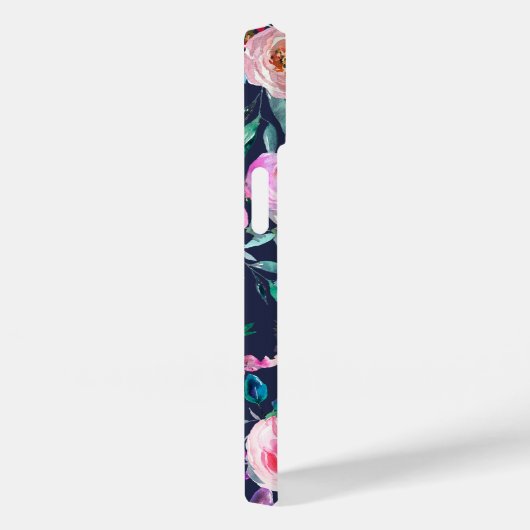 サンライズボホフローラピンクアンドネイビーモノグラム Case-Mate iPhoneケース (裏面 / 右)