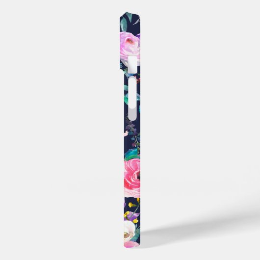 サンライズボホフローラピンクアンドネイビーモノグラム Case-Mate iPhoneケース (裏面 / 左)