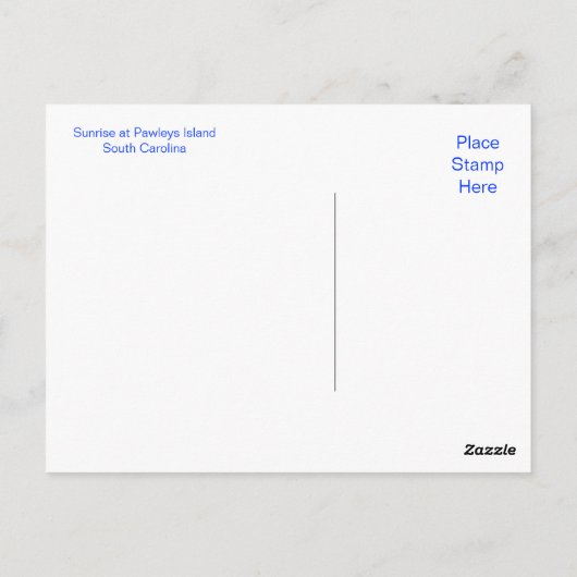 サンライズポーレーズアイランドサウスカロライナのポストカード ポストカード (裏面)