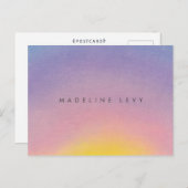 サンライズミニマリモダンスト水彩絵はがき ポストカード (正面/裏面)