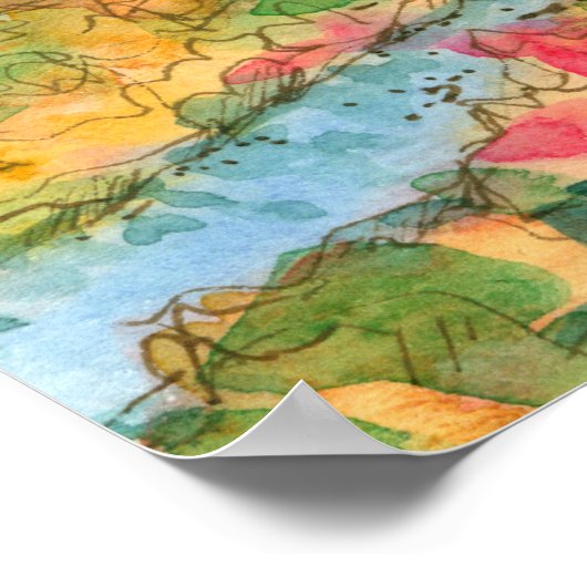 サンライズライトハウス海ウォーター絵画カラー ポスター (角)