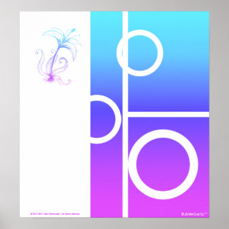 サンライズリリー抽象芸術プリント ポスター