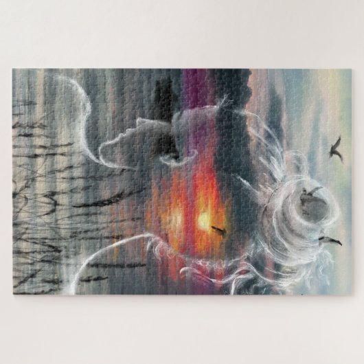 サンライズレディ – 自然-オリジナルア絵画ートズ ジグソーパズル (横)