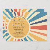 サンライズヴィンテージiレトロサンiサンシャインベビーシャワー 招待状 (正面/裏面)