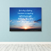 サンライズ今日はギフト感動的引用文 キャンバスプリント (インサイチュ (ウッドフロア))