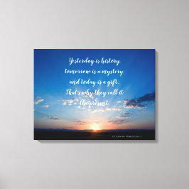 サンライズ今日はギフト感動的引用文 キャンバスプリント