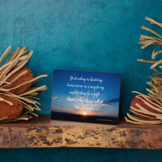 サンライズ今日はギフト感動的引用文 フォトプラーク (側面)