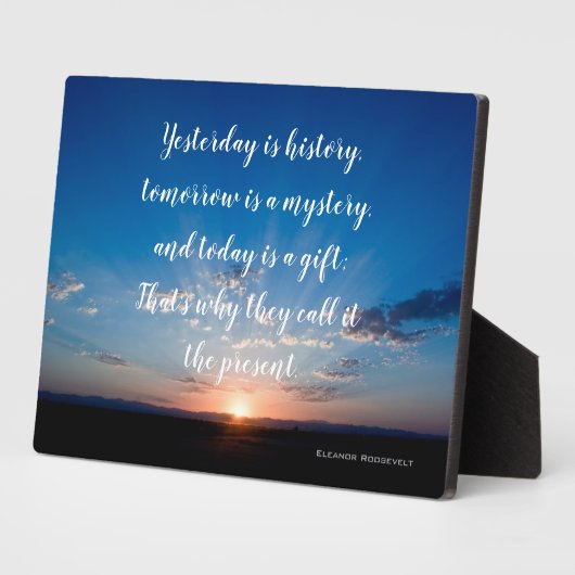 サンライズ今日はギフト感動的引用文 フォトプラーク (側面)