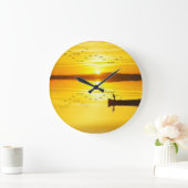 サンライズ伝統的フィッシュモンガー船 ラージ壁時計 (ホーム)