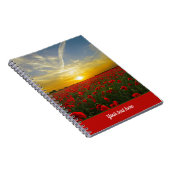 サンライズ写真の美しい赤いポピー畑 ノートブック (右側)
