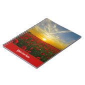 サンライズ写真の美しい赤いポピー畑 ノートブック (左側)