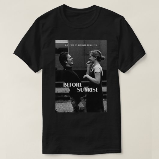 サンライズ前サンセット真夜中Richard Linklater J Tシャツ (デザイン正面)