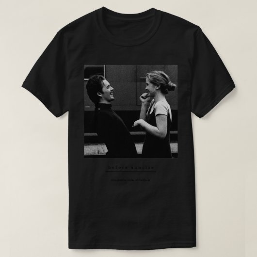 サンライズ前サンセット真夜中Richard Linklater J Tシャツ (デザイン正面)