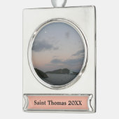 サンライズ島セントトーマスIIIアメリカヴァージン諸島 シルバープレートバナーオーナメント (左)