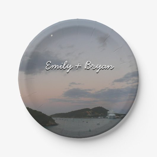 サンライズ島セントトーマスIIIアメリカヴァージン諸島 ペーパープレート (正面)