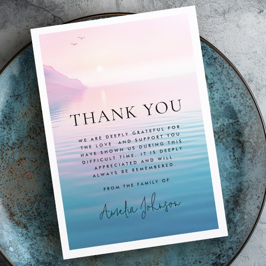 サンライズ崖と鳥の葬儀悔やみや弔慰 サンキューカード