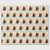 サンライズ帆船シルエットスケッチ ラッピングペーパー (フラット)