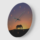 サンライズ時計の南西部にゴージャスなラウンドホース ラージ壁時計 (傾斜)