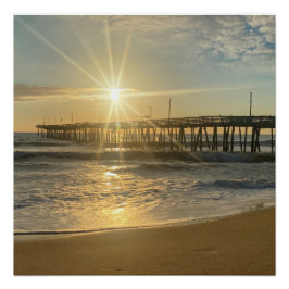 サンライズ素晴らしアットバージニアビーチピア – 日が差すこと ポスター