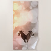 サンライズ素晴らしブルーヘロン反射 ビーチタオル (正面)