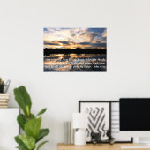 サンライズ聖句勇気付けられるヨハネ14:12 ポスター (ホームオフィス)