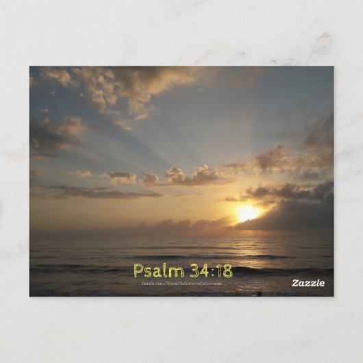 サンライズ聖書記憶カード詩篇34:18 ポストカード (裏面)