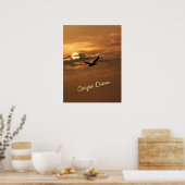 サンライズ金ゴールドフォトカルペディエム海 ポスター (キッチン)