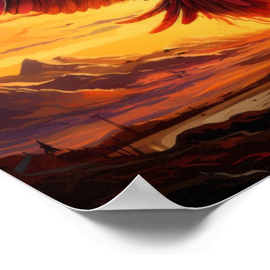 サンライズ鮮やかフェニックスのポスター – 威厳のある野生生物 ポスター (角)