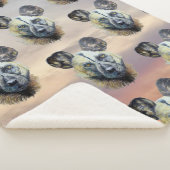 サンライズ・アフリカの野生の犬が絶滅の危機に瀕したオリジナル芸術   シェルパブランケット (3/4)