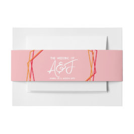 サンライズ オレンジ ピンク ブライト ローズ ピンク レッド ウェディング 招待状ベリーバンド