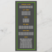 サンライズ スプルース, レストラン スリムライン メニュー (裏面)