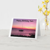 サンライズ・トゥ・サンセット誕生日が私の双子に願う カード (黄色い花)