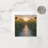 サンライズSerenade:デヴィーひまわりの花開花 ノートカード (正面/裏面インサイチュ)