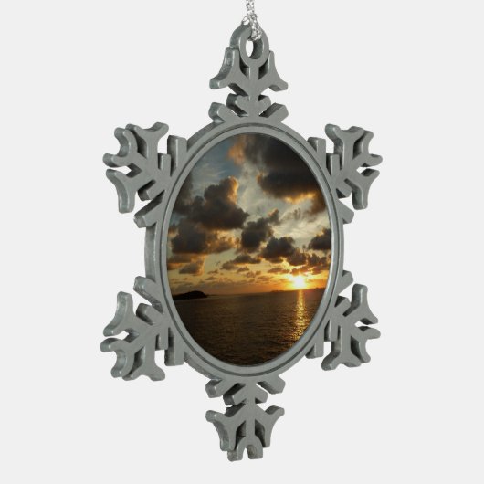 サンライズSt.Thomas Iアメリカヴァージン諸島 スノーフレークピューターオーナメント (左)