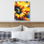 サンライトのエッセンス – 抽象芸術ひまわりウォールアート キャンバスプリント (インサイチュ (寝室))