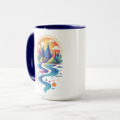 サンライトのピークと流れる川 マグカップ (正面左)