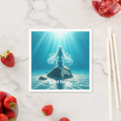 サンライトの水中の人魚 スタンダードカクテルナプキン (インサイチュ)